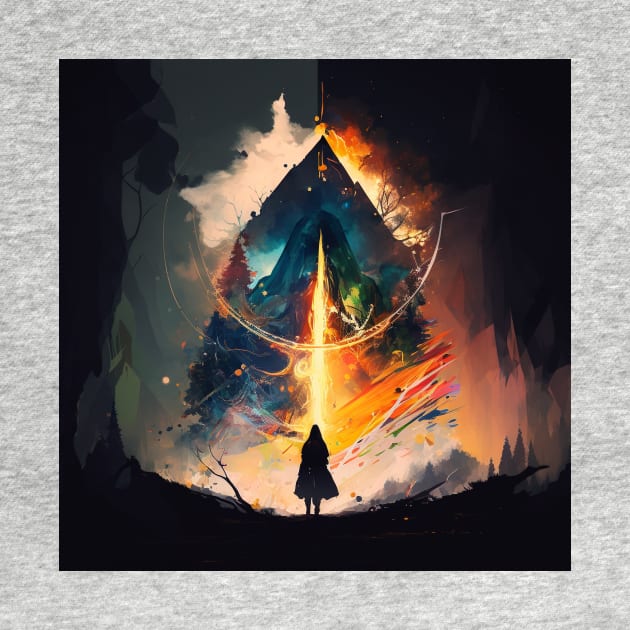 Abstract colourful illustration of lord of the rings by KOTYA